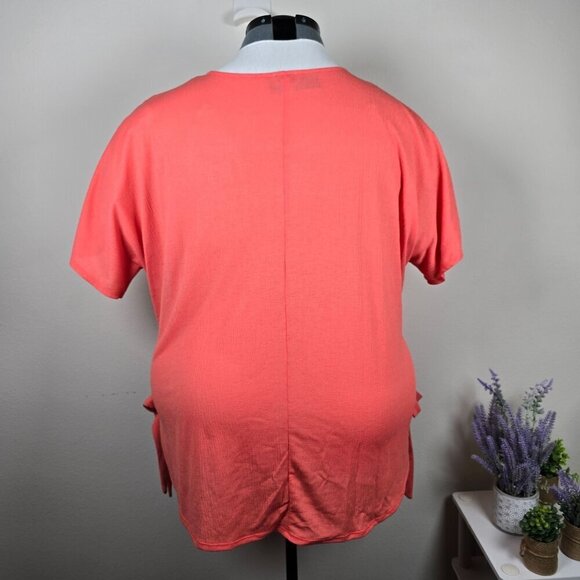 Avenue‎ Coral Textured Top with Side Tie (22/24) - Picture 2 of 7
